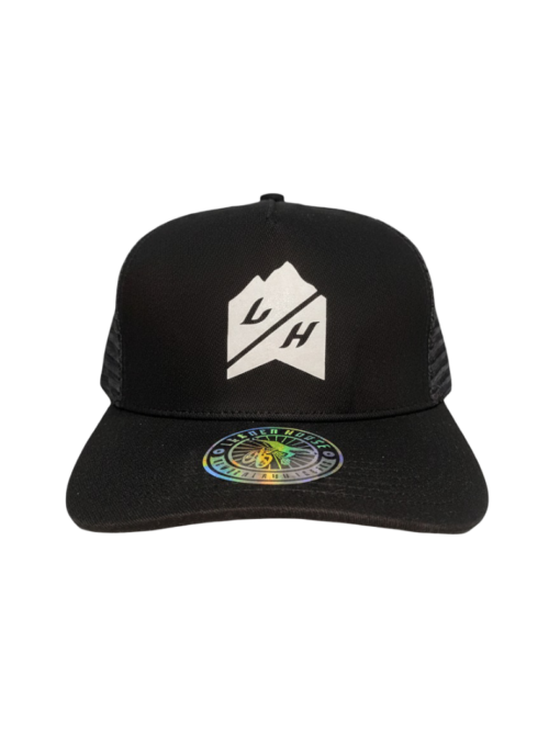 TRUCKER CAP BASIC LOGO BLACK front TRUCKER SNAPBACK LH BLACK
